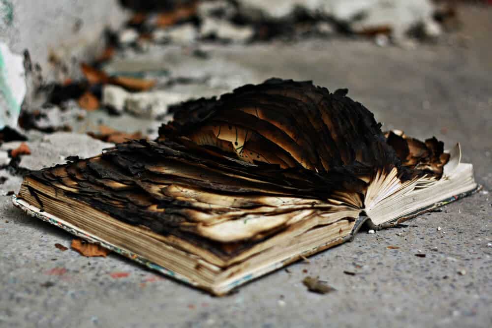 Fire Damage on a book
